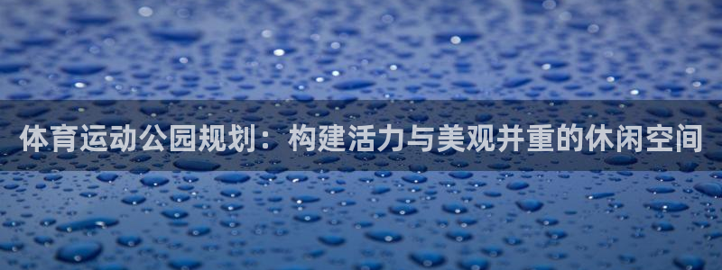 球王会体育：体育运动公园规划：构建活力与美观并重的休闲空间
